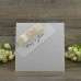 Square Foiling Invitation with Ribbon Bow Half Fold Wedding Card White Invitation Customized 